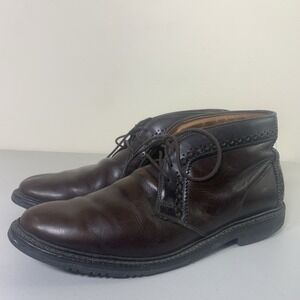 Allen Edmonds Bellevue Chukka Boots 12 D Brown Leather Brogue Lace-Up USA Made